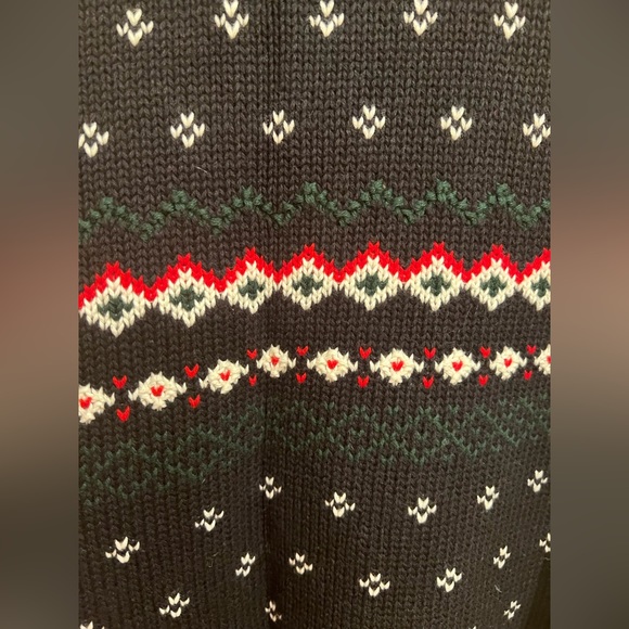 Chaps navy multi colored ski sweater M - Picture 3 of 9